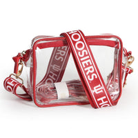 Clear Purse with Patterned Shoulder Straps - Indiana University