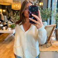 Americana Woman's Flag Cardigan- White