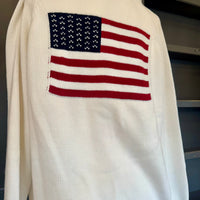 Americana Woman's Flag Cardigan- White