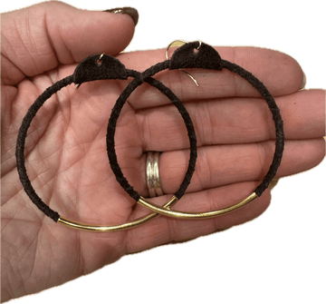 Agent Antoinette Dark Brown Hoop Earrings