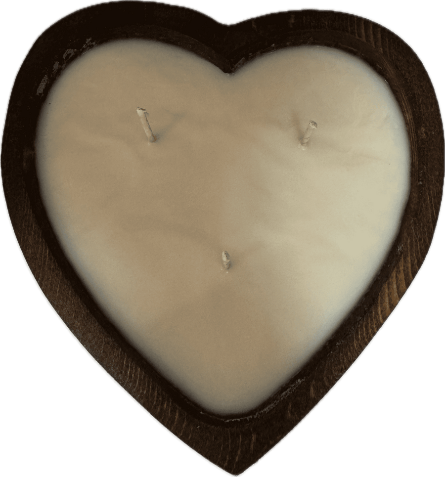 Wooden Heart Shaped Candle