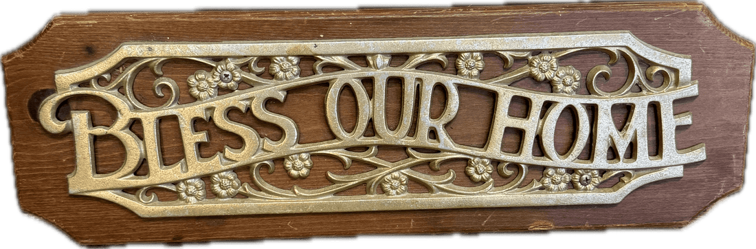Bless Our Home Vintage Sign