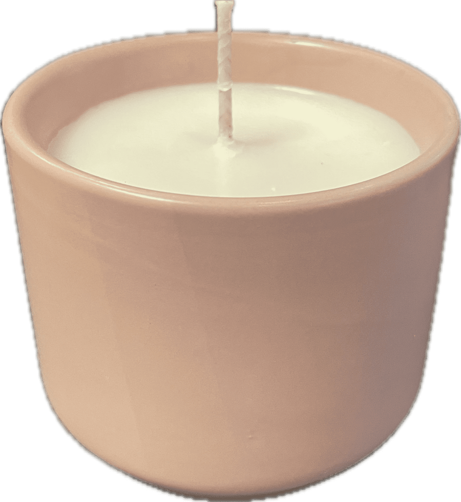 3" Soft Pink Ceramic Candle- Lodge