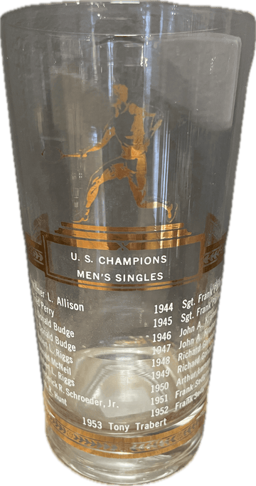 Vintage Sports Theme Glassware - U.S. Champions Men's Singles