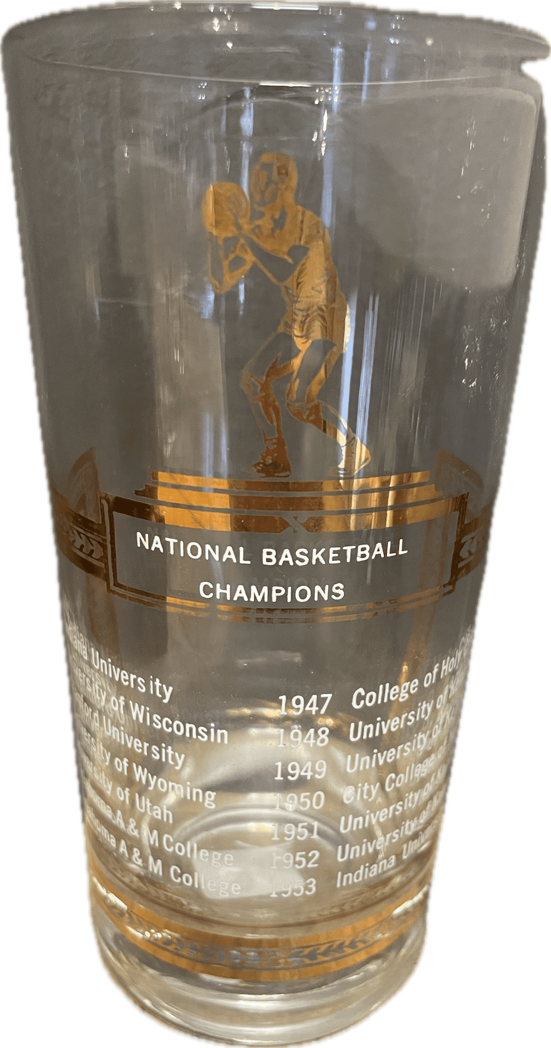 Vintage Sports Theme Glassware - National Basketball Champions