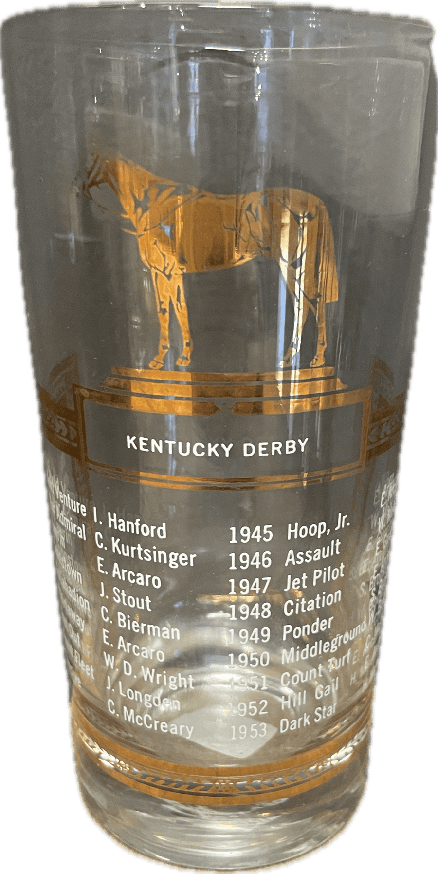 Vintage Sports Theme Glassware - Kentucky Derby