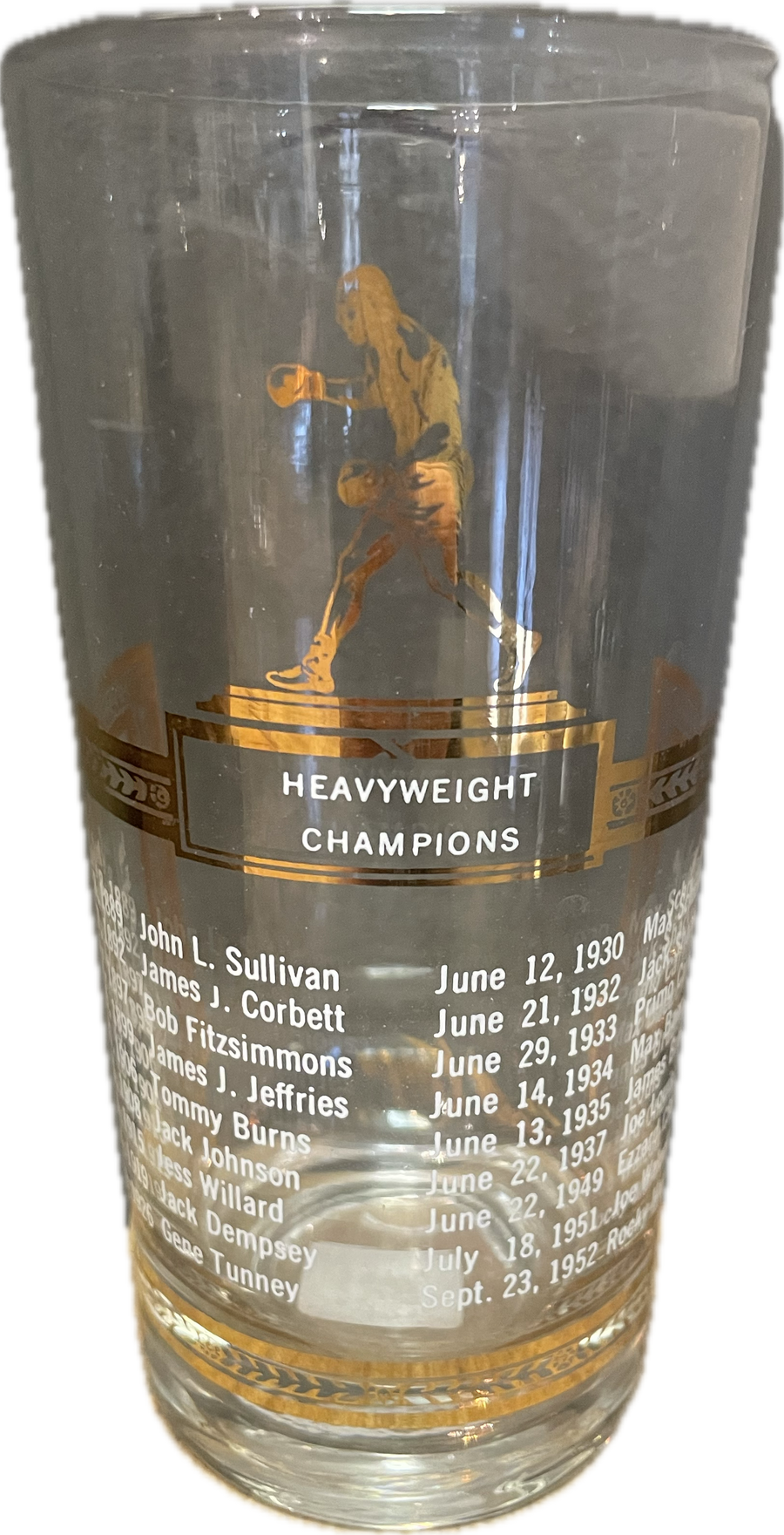Vintage Sports Theme Glassware - Heavyweight Champions