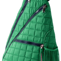 SHIRALEAH Ezra Quilted Nylon Sling Bag, Green