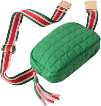 SHIRALEAH Ezra Quilted Nylon Belt Bag, Green