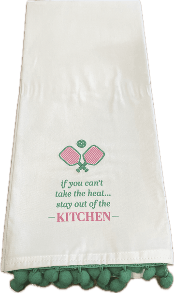 Needle Point and Screen Printed Linen Tea Towels - If You Can't Take the Heat, Stay Out of the Kitchen