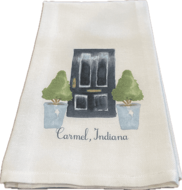 Carmel, Indiana Linen Hand Towel