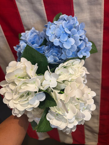 Bunch of 6 Real Touch Blue Hydrangeas