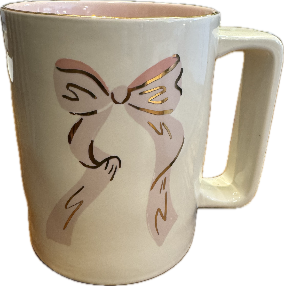 Bow Coffee Mug with Pink Interior