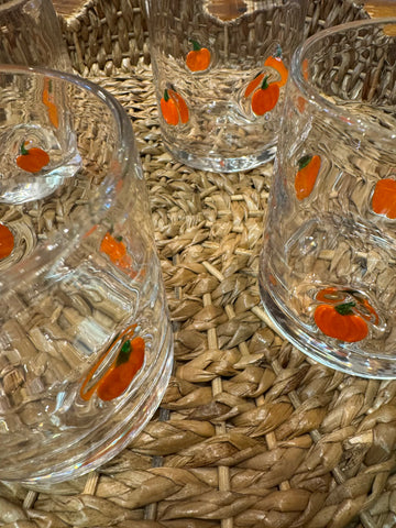 Pumpkin Icon Rocks Glass