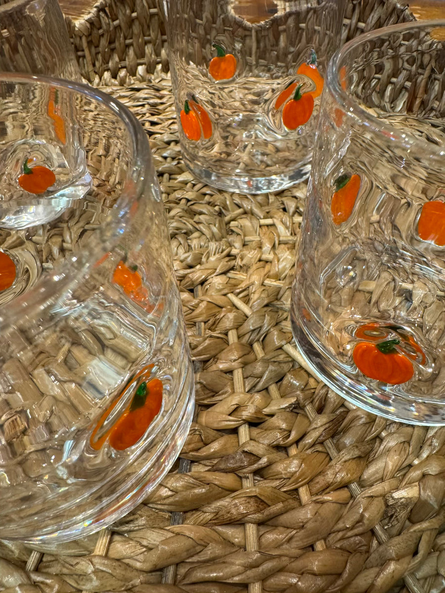 Pumpkin Icon Rocks Glass