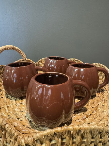 Pumpkin Shaped Mug- Brown