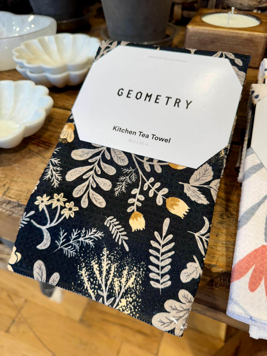 Geometry Kitchen Towel - Dark Flowers