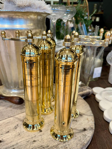 European Brass Salt and Pepper Mills