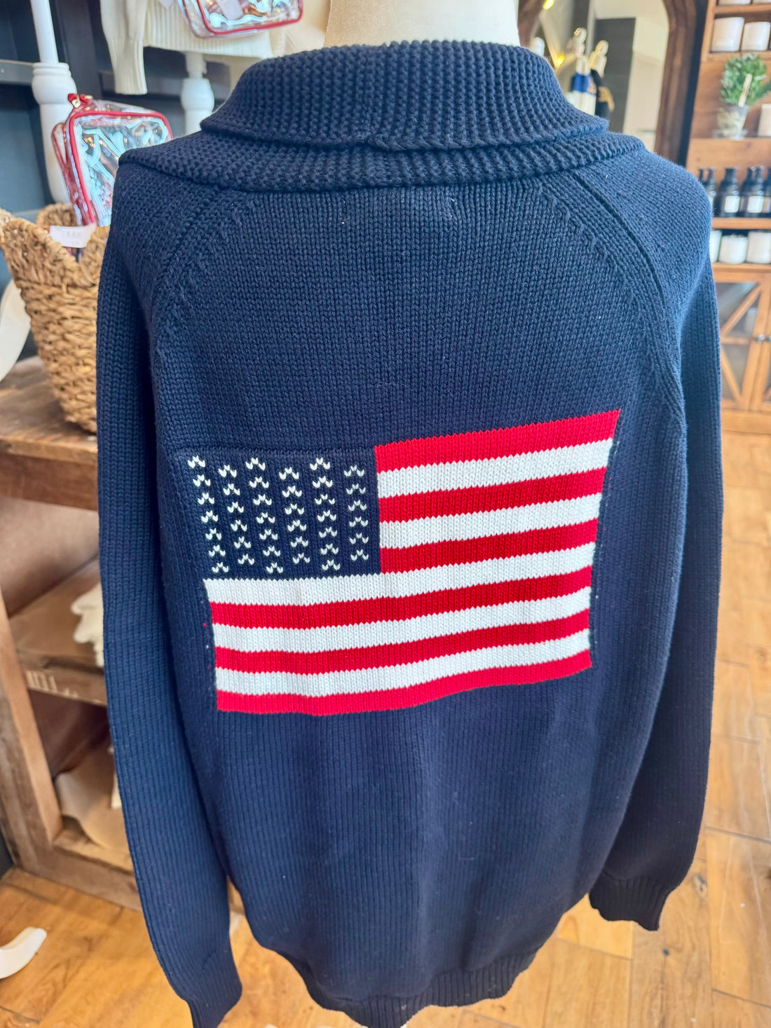 Americana Woman's Cardigan- Navy