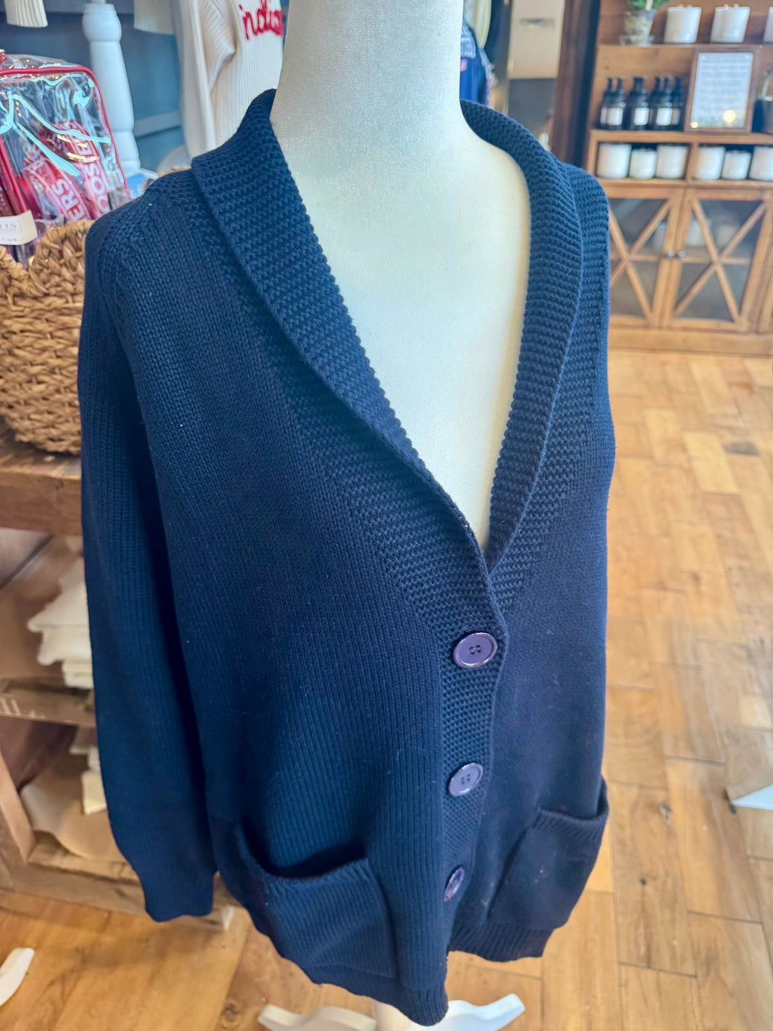 Americana Woman's Cardigan- Navy