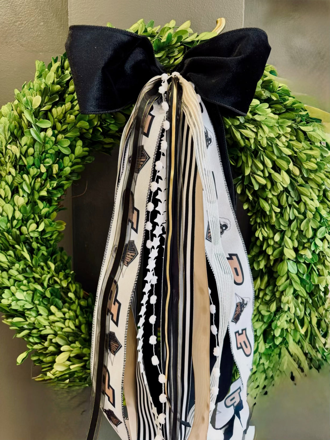Purdue Black Ribbon Wreath Ribbon