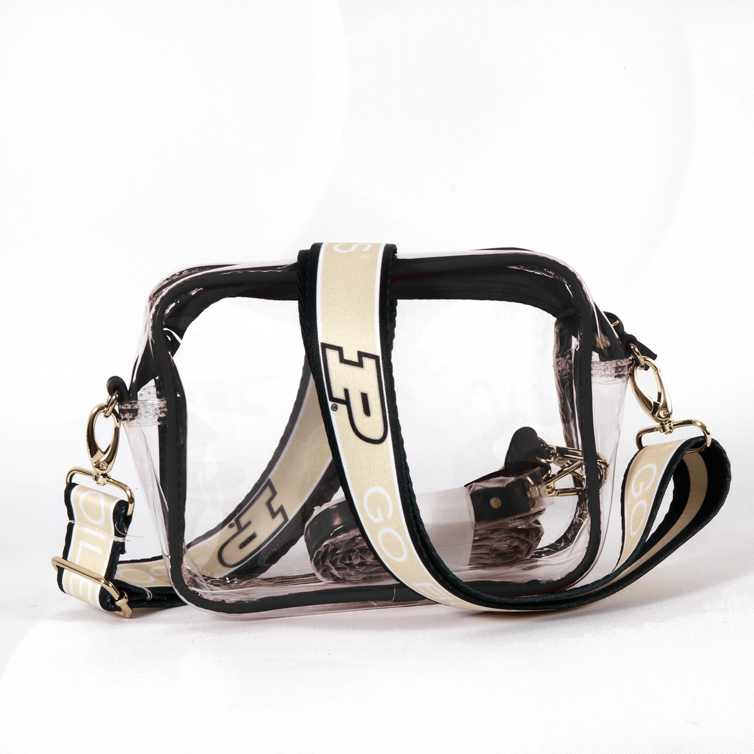 Clear Purse with Patterned Shoulder Straps - Purdue University