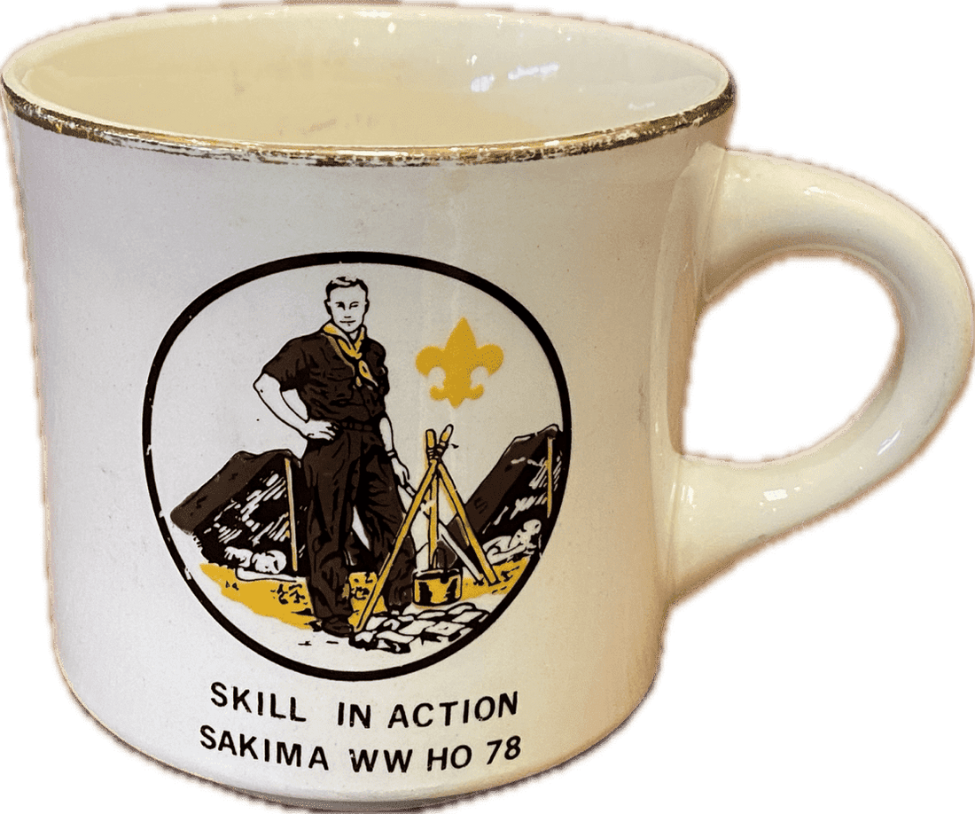 Vintage Boy Scout Mug- Skill In Action