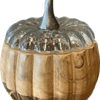 Wood and Glass Pumpkin with Lid