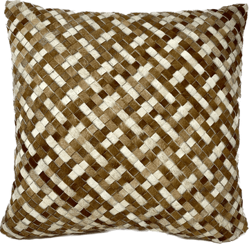 Cowhide Woven Pillow, Includes Insert
