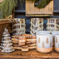 Brown and Blue Tree Candle - Fir