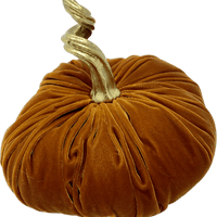 Orange Velvet Pumpkin with Gold Stem